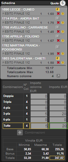 sistema a correzione lega pro del 13 gennaio 2013