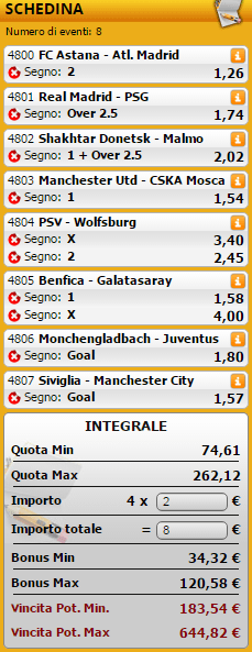 sistemi integrali champions league