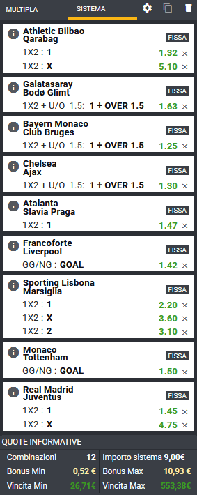 sistemi integrali champions league
