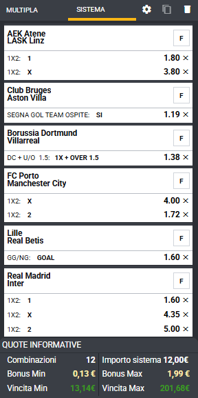 sistemi integrali champions league