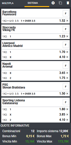 sistemi integrali champions league